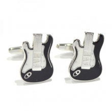 Black & White enamelled Electric Guitars Cufflinks