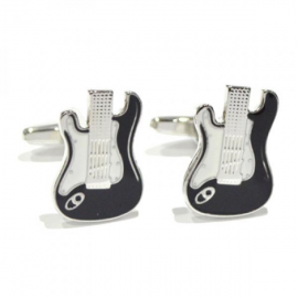 Black & White enamelled Electric Guitars Cufflinks