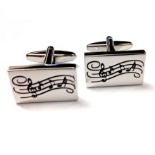 Rectangular Music Notes Design Cufflinks