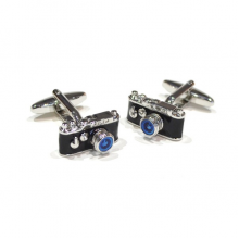 Retro 35mm Camera with blue tint lens Cufflinks