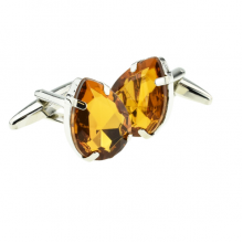 Amber Cut Crystal Cufflinks