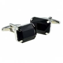 New Spoilt Collection Black Baguette Cut Acrylic Crystal Cufflinks