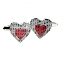  Red Heart Wedding Cufflinks
