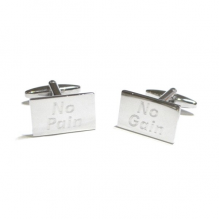 No Pain No Gain Motivational Engraved Cufflink