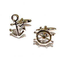 Ships Wheel & Anchor Cufflink Set