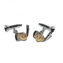 Two Tone Golf Club & Ball Lapel 