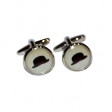 Retro Bowler Hat Design Cufflinks