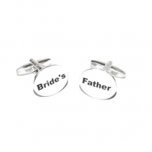 Budget White Oval Wedding Cufflinks - Bride's Father