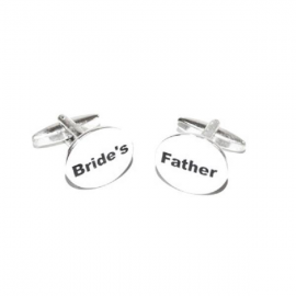 Budget White Oval Wedding Cufflinks - Bride's Father