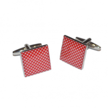 Red & White High End Polka Dot Cufflinks