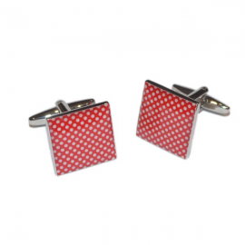Red & White High End Polka Dot Cufflinks