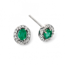 White Gold Precious Emerald and Diamond 