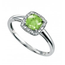 SEMI-PRECIOUS PERIDOT AND DIAMOND RING