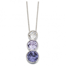 Sterling Silver Triple Swarovski Violet and Tanzanite Pendant