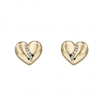 Diamond Channel Heart Earrings