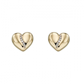 Diamond Channel Heart Earrings