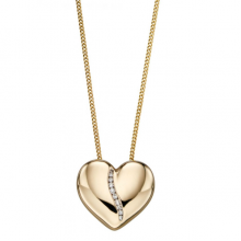 Diamond Channel Heart Pendant / Chain
