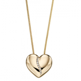 Diamond Channel Heart Pendant / Chain